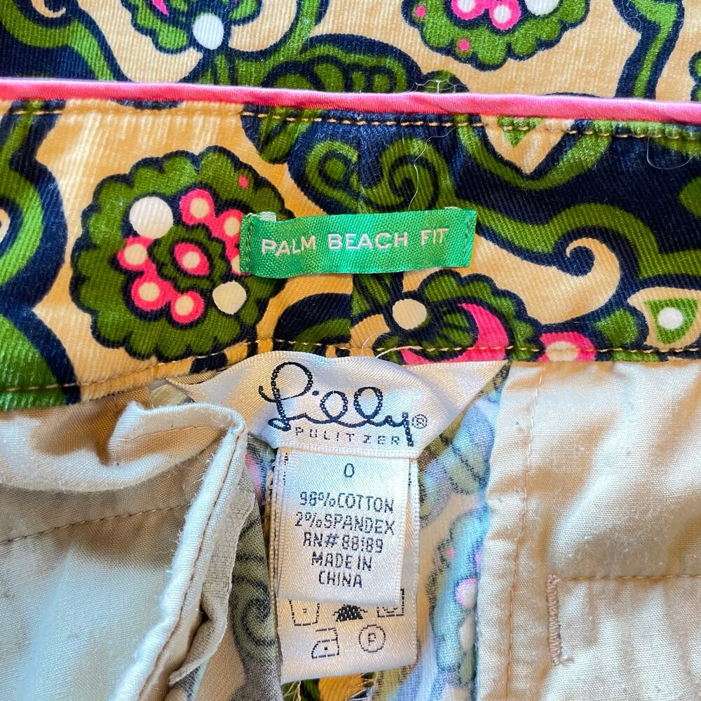 Vintage Lilly Pulitzer Size 0 The in Crowd Nutty Professor Floral Corduroy Pants - Picture 4 of 8